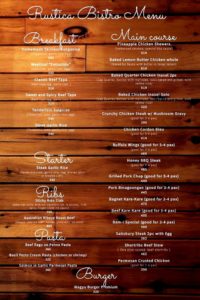 Rustica Bistro MENU